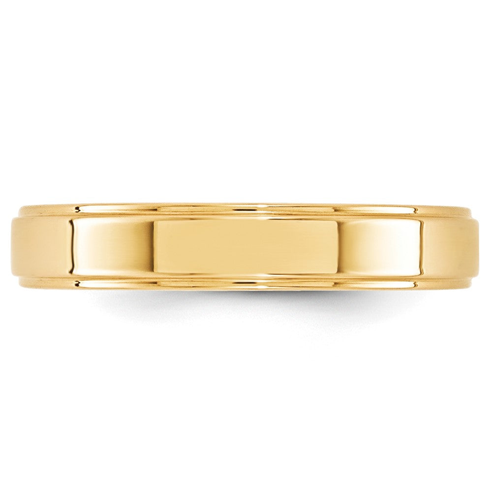 10k Yellow Gold 4mm Flat with Step Edge Wedding Band Size 5.5