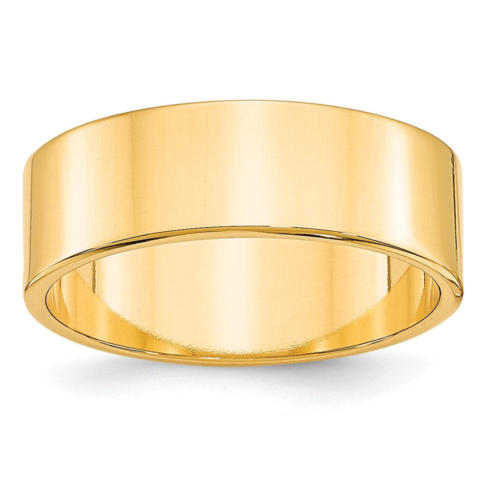 10k Yellow Gold 7mm Lightweight Flat Wedding Band Size 9
