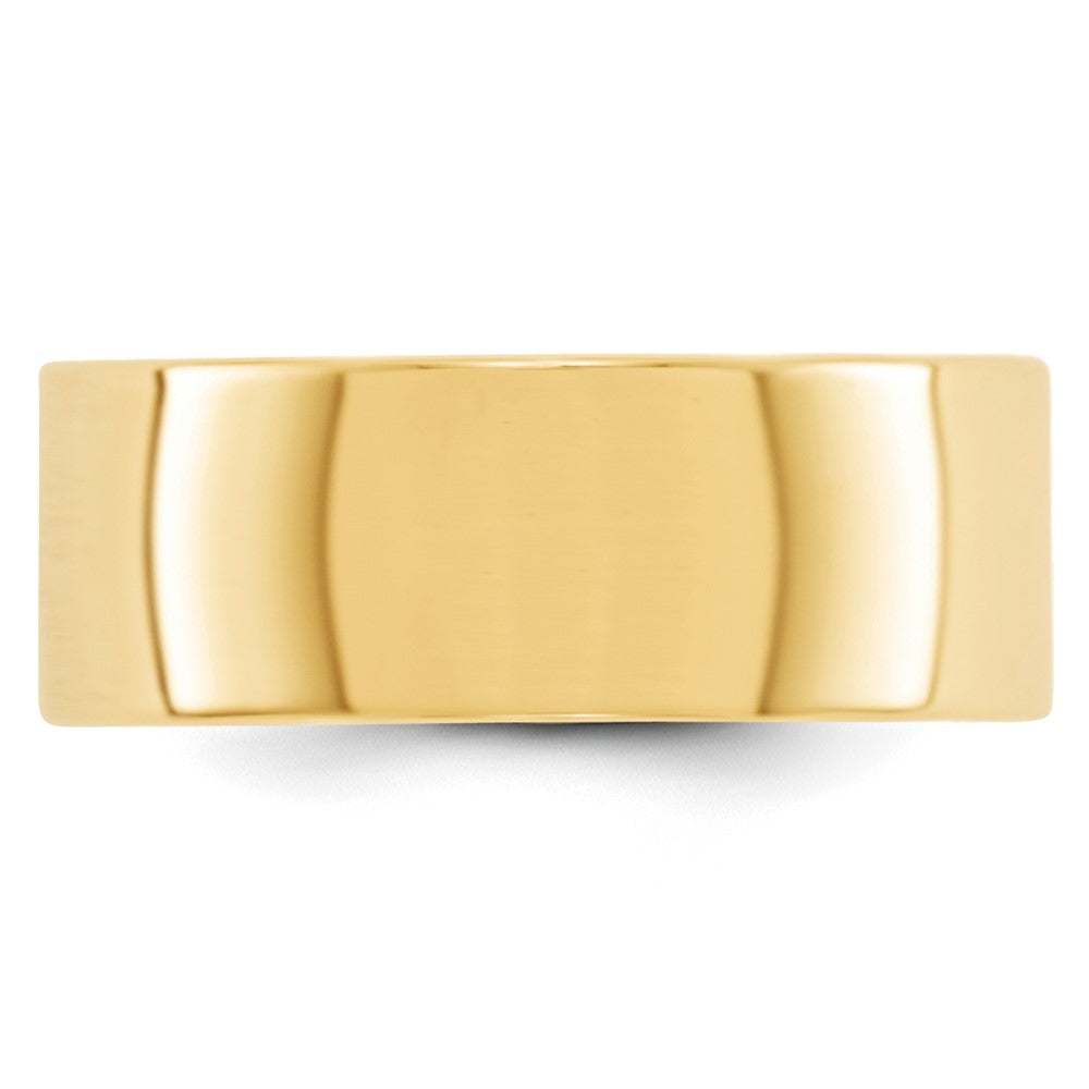 10k Yellow Gold 8mm Lightweight Flat Wedding Band Size 4