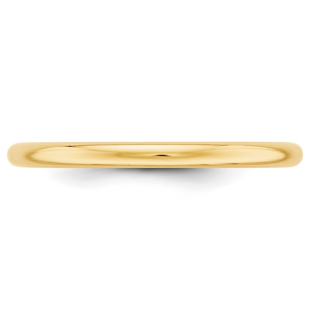 10k Yellow Gold 2mm Half Round Wedding Band Size 12.5