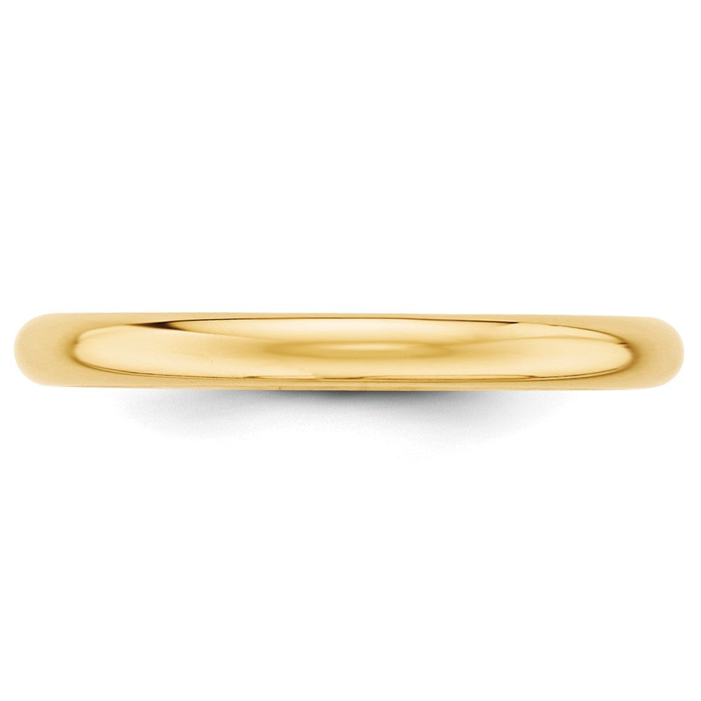 10k Yellow Gold 2.5mm Half Round Wedding Band Size 13.5