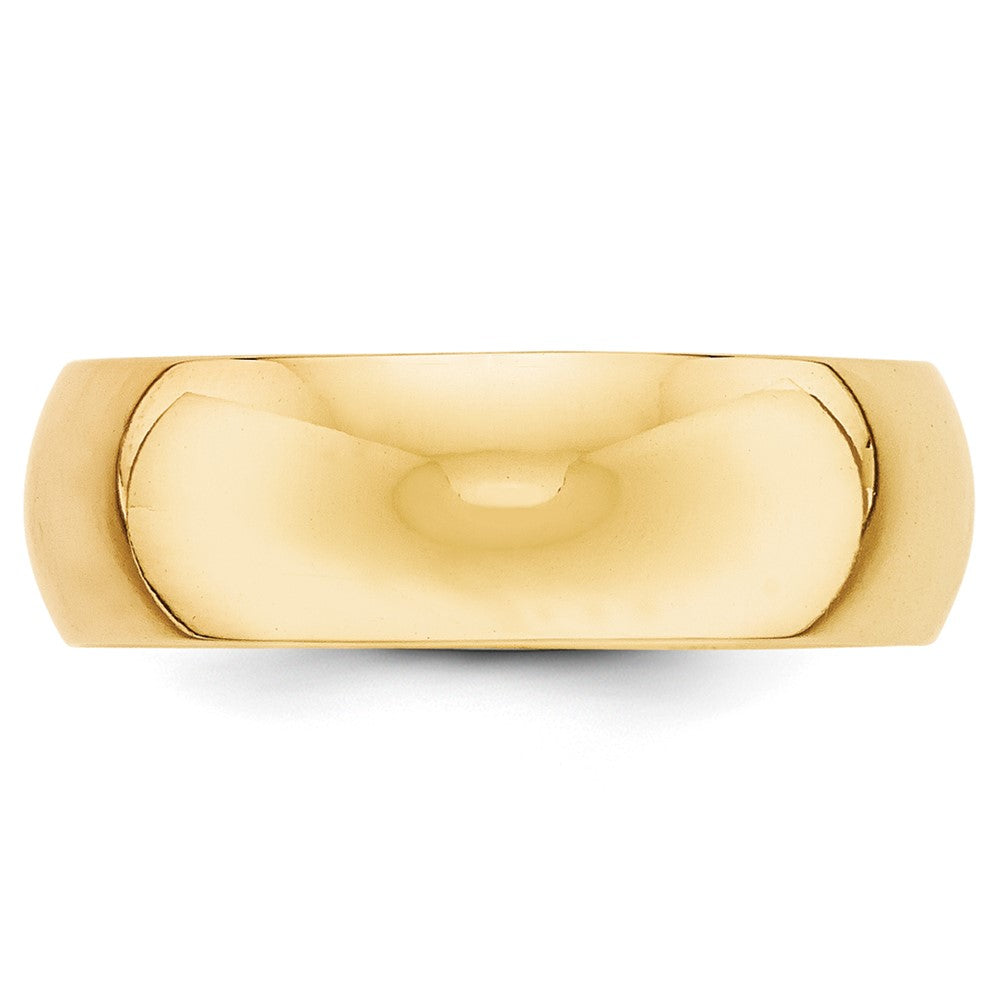 10k Yellow Gold 7mm Half Round Wedding Band Size 7.5