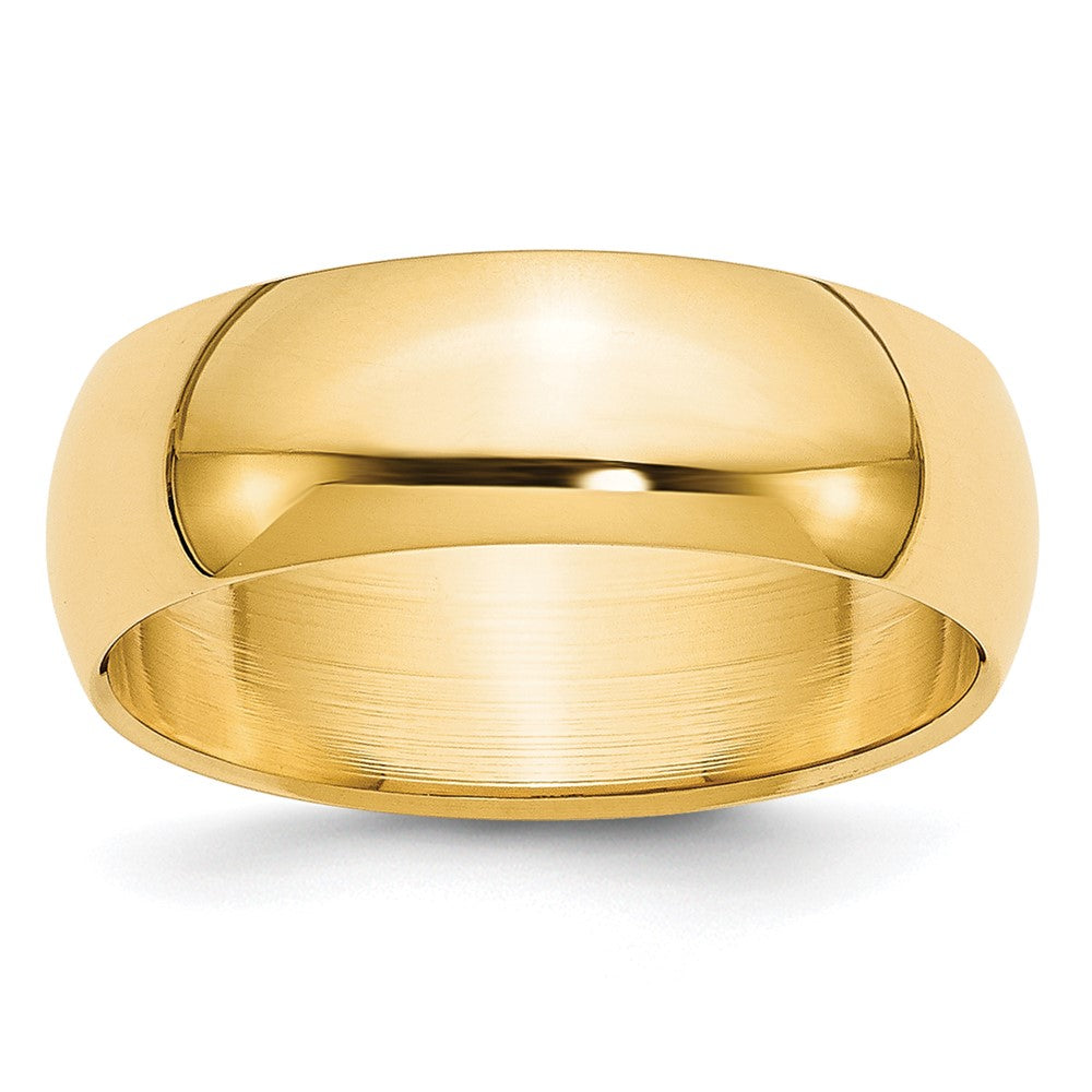 10k Yellow Gold 7mm Half Round Wedding Band Size 5