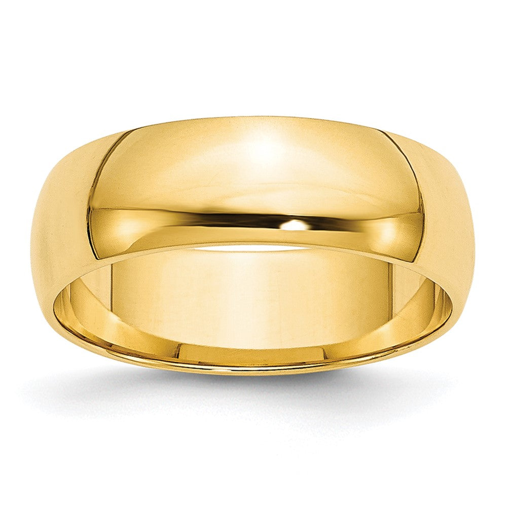 10k Yellow Gold 6mm Lightweight Half Round Wedding Band Size 8.5