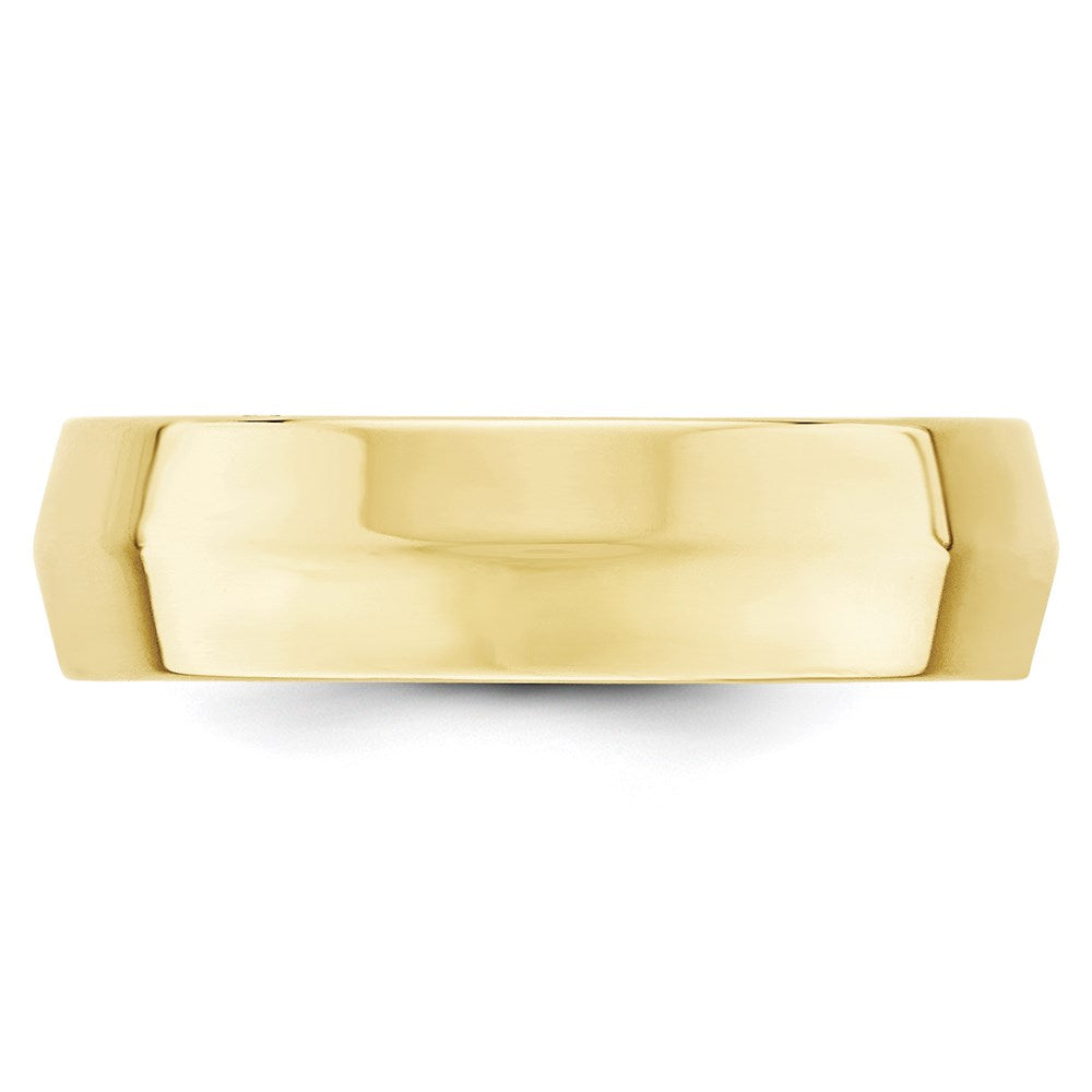 10k Yellow Gold 6mm Knife Edge Comfort Fit Wedding Band Size 8