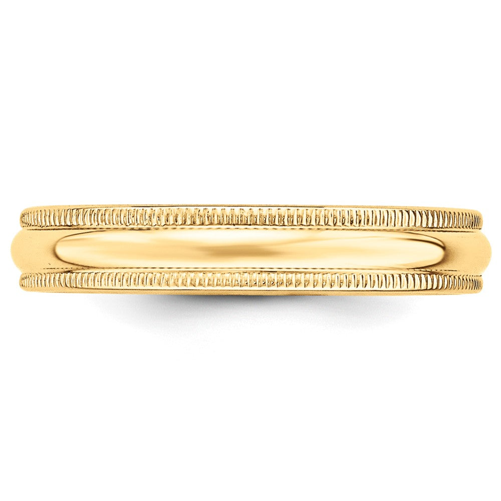 10k Yellow Gold 4mm Milgrain Half Round Wedding Band Size 4.5