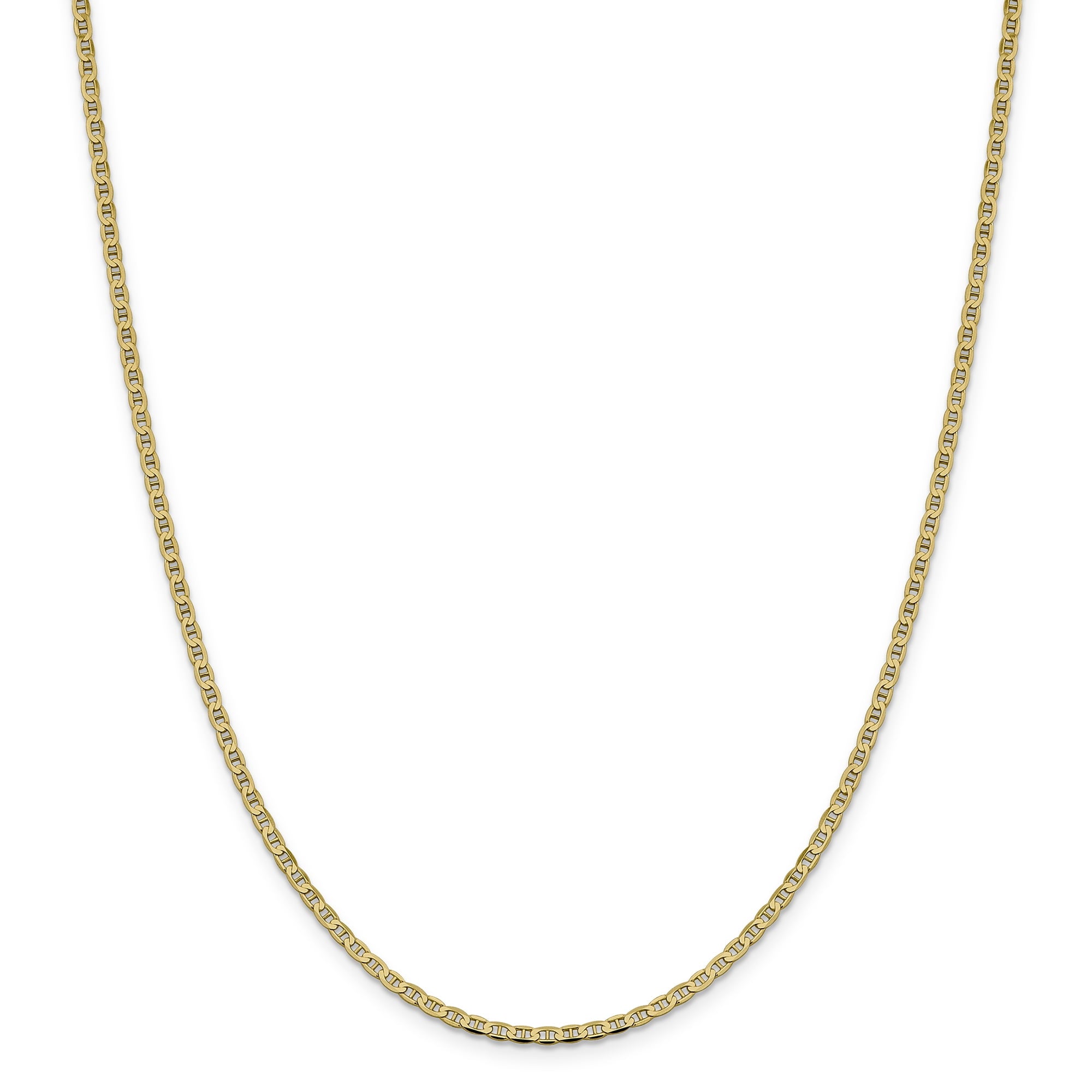 14K 18 Inch 2.4Mm Concave Anchor With Lobster Clasp Chain