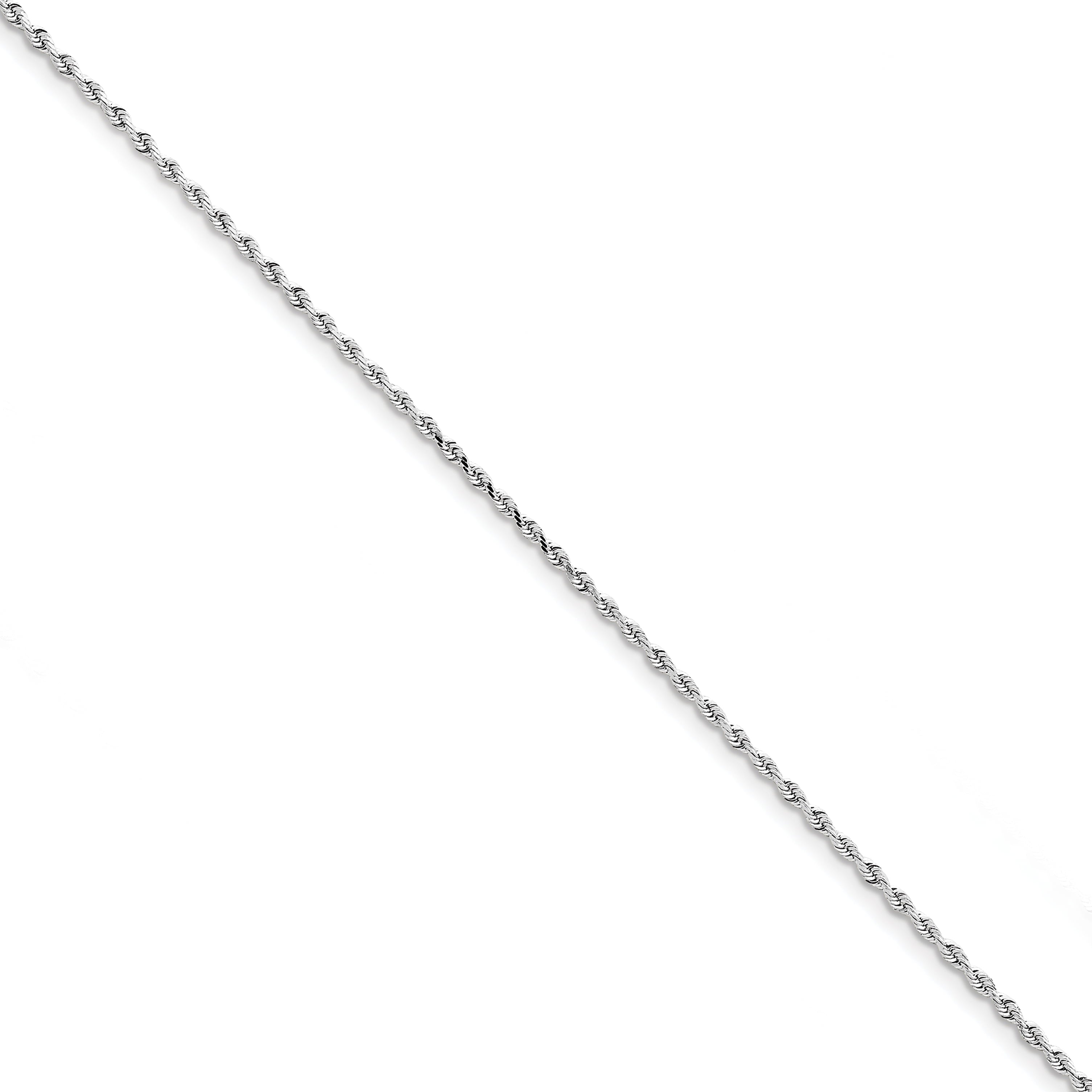 10K White Gold 2Mm D/C Quadruple Rope Chain