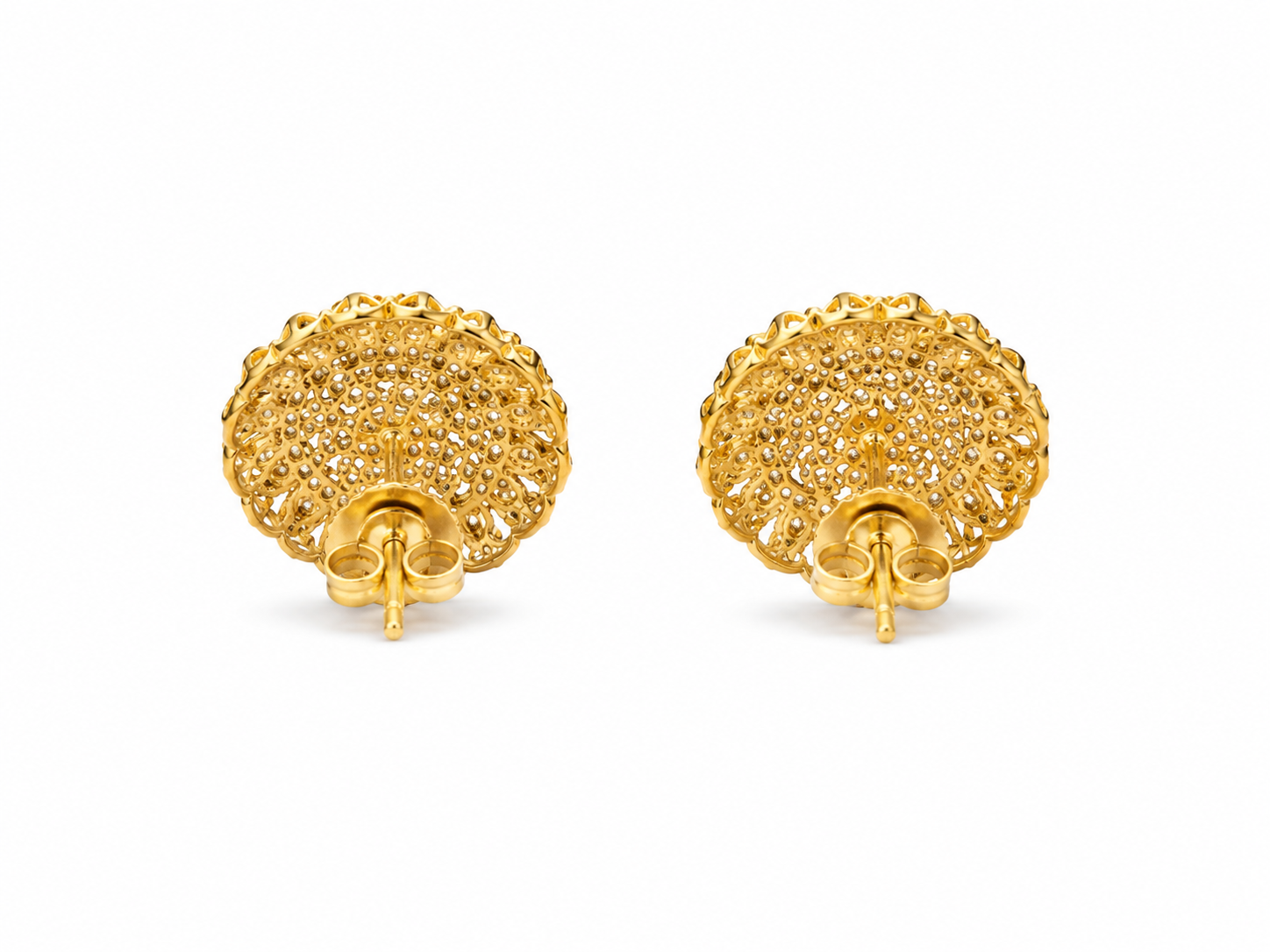 22KT Chandelier Cubic Zirconium Yellow Gold Earrings [A4B9]