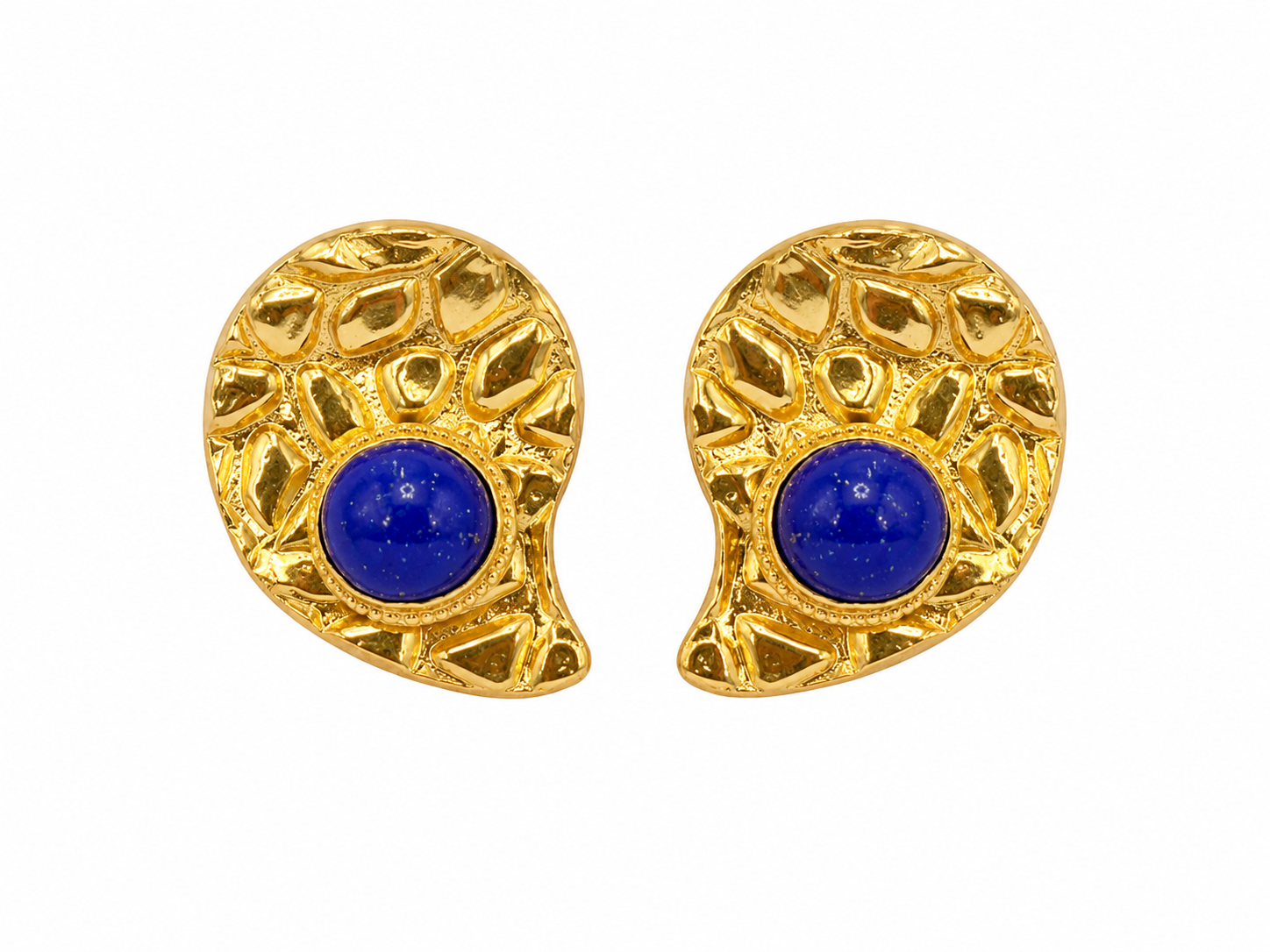 21KT Gemstone Yellow Gold Earrings [A8B1]