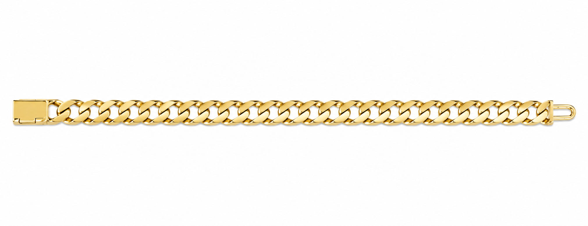 14KT Yellow Gold Coffin Box Lock 10.2 MM Cuban Link Bracelet