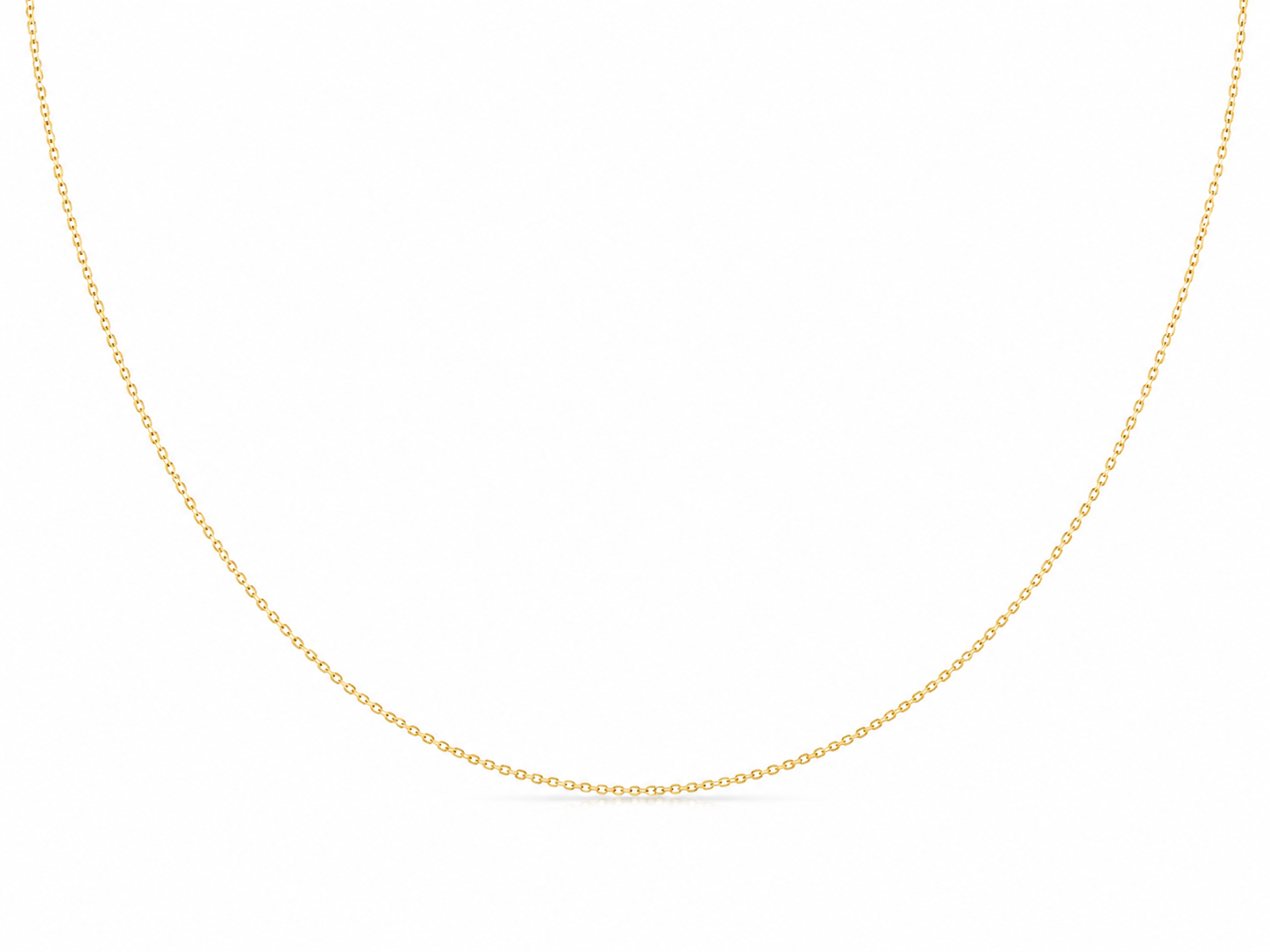 22KT Solid Yellow Gold 0.5 MM Cable Link Chain