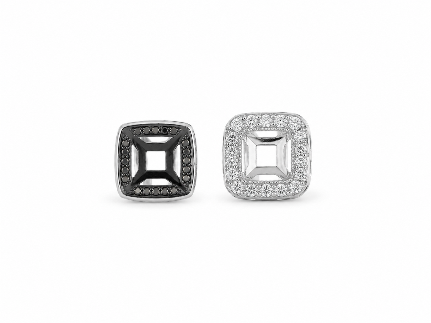 925 Sterling Silver Cubic Zirconium Square Extension [A2B3]