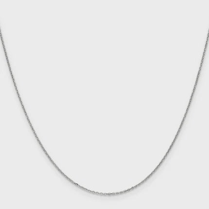 10KT Solid White Gold 1 MM Cable Link Chain