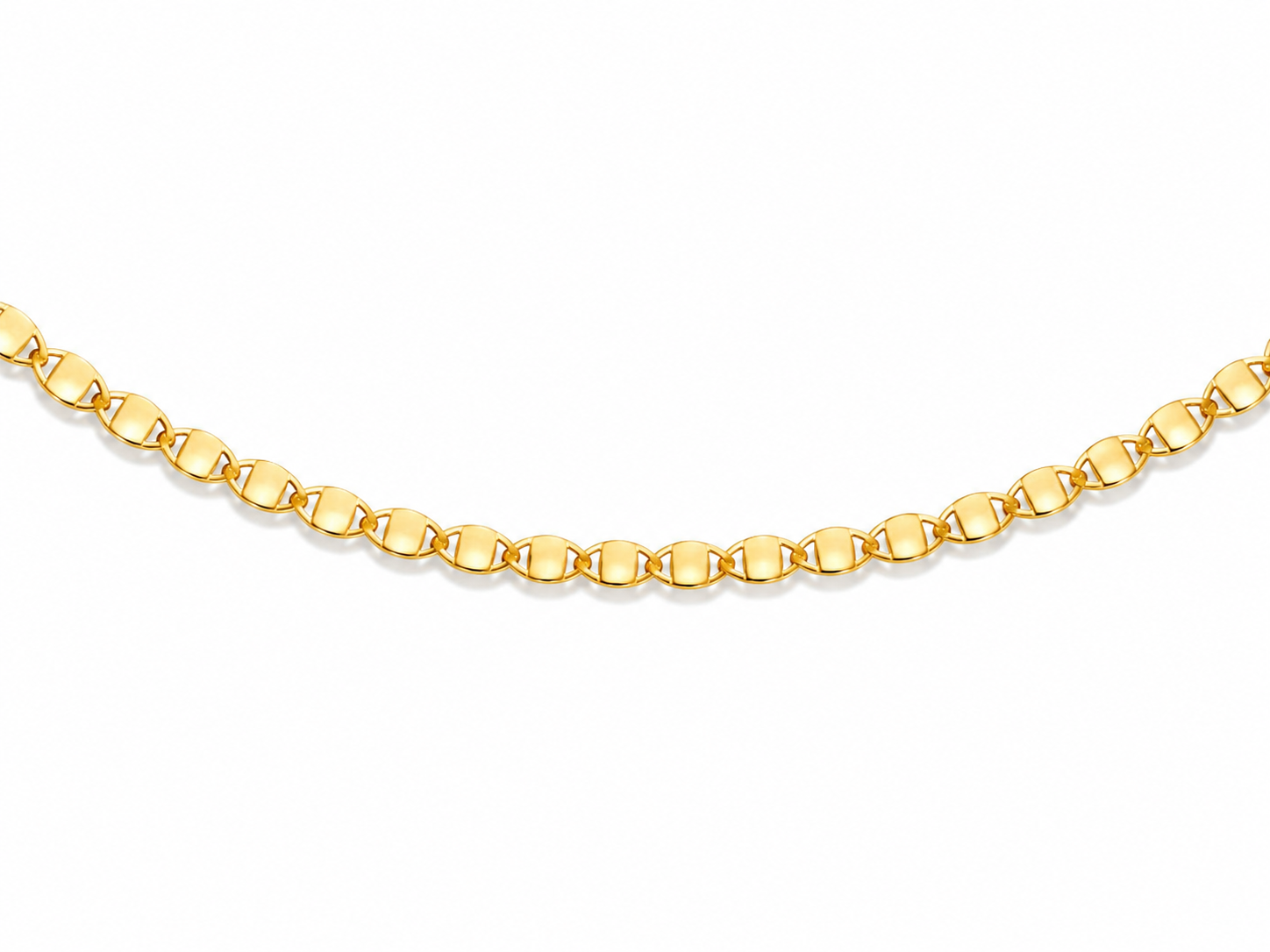 14KT Hollow Gold 2 MM Mirror Link Chain