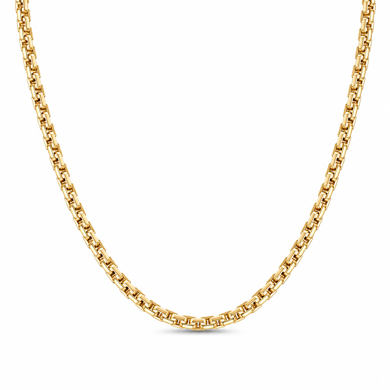 10KT Semi-Solid Yellow Gold 4.5 MM Designer Link Chain