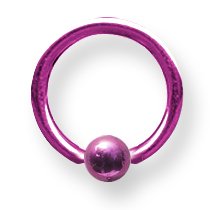 14G (1.6Mm) 3/8 (10Mm) Long W/ 4Mm Ball Dark Pink Titanium 14G (1.6Mm)