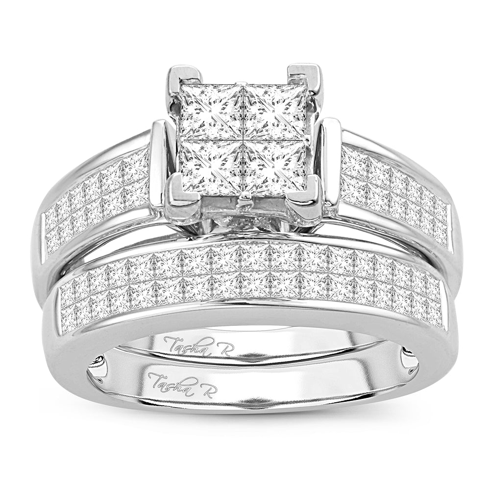 14K White Gold Elegant  2.00Ct  Diamond  Bridal  Ring