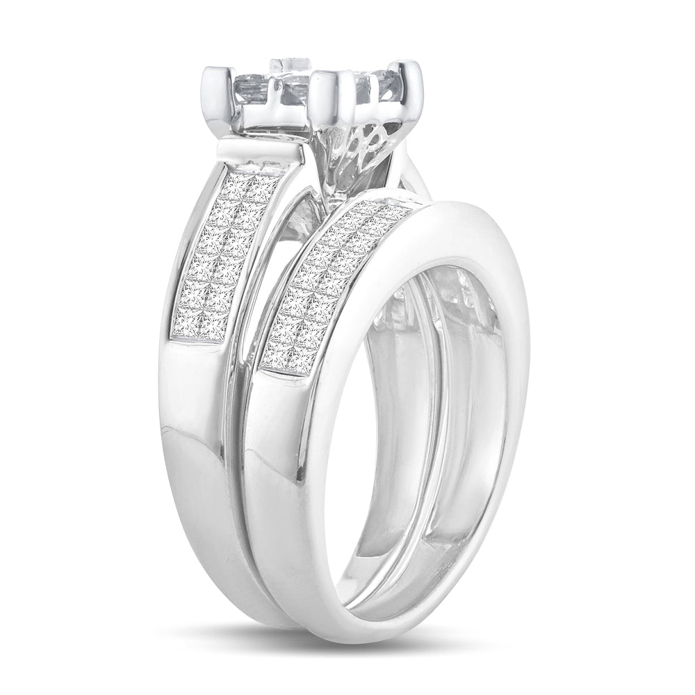 14K White Gold Elegant  2.00Ct  Diamond  Bridal  Ring