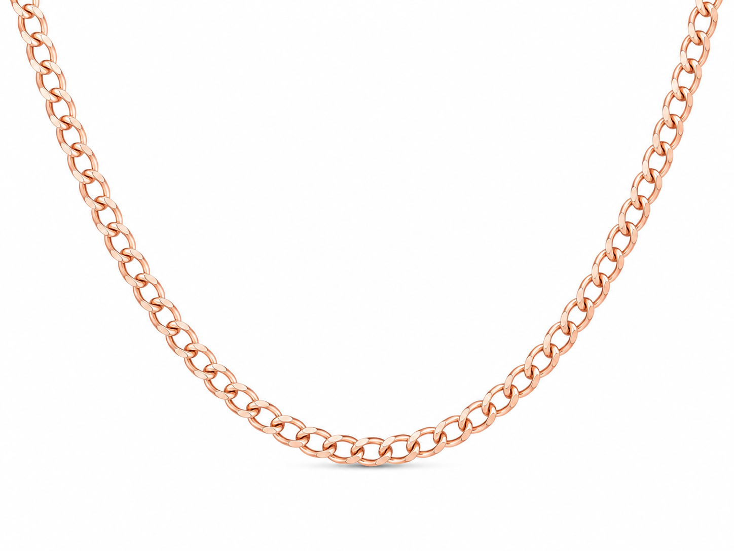 14KT Solid Rose Gold Cuban Necklace [A3B2]