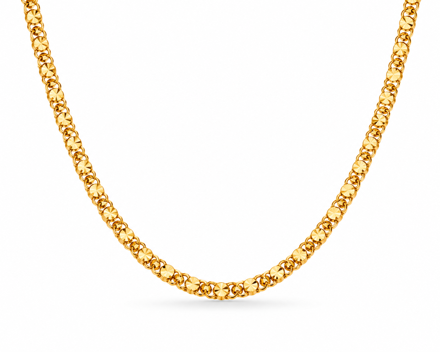 21KT Solid Yellow Gold 4 MM Designer Box Chain