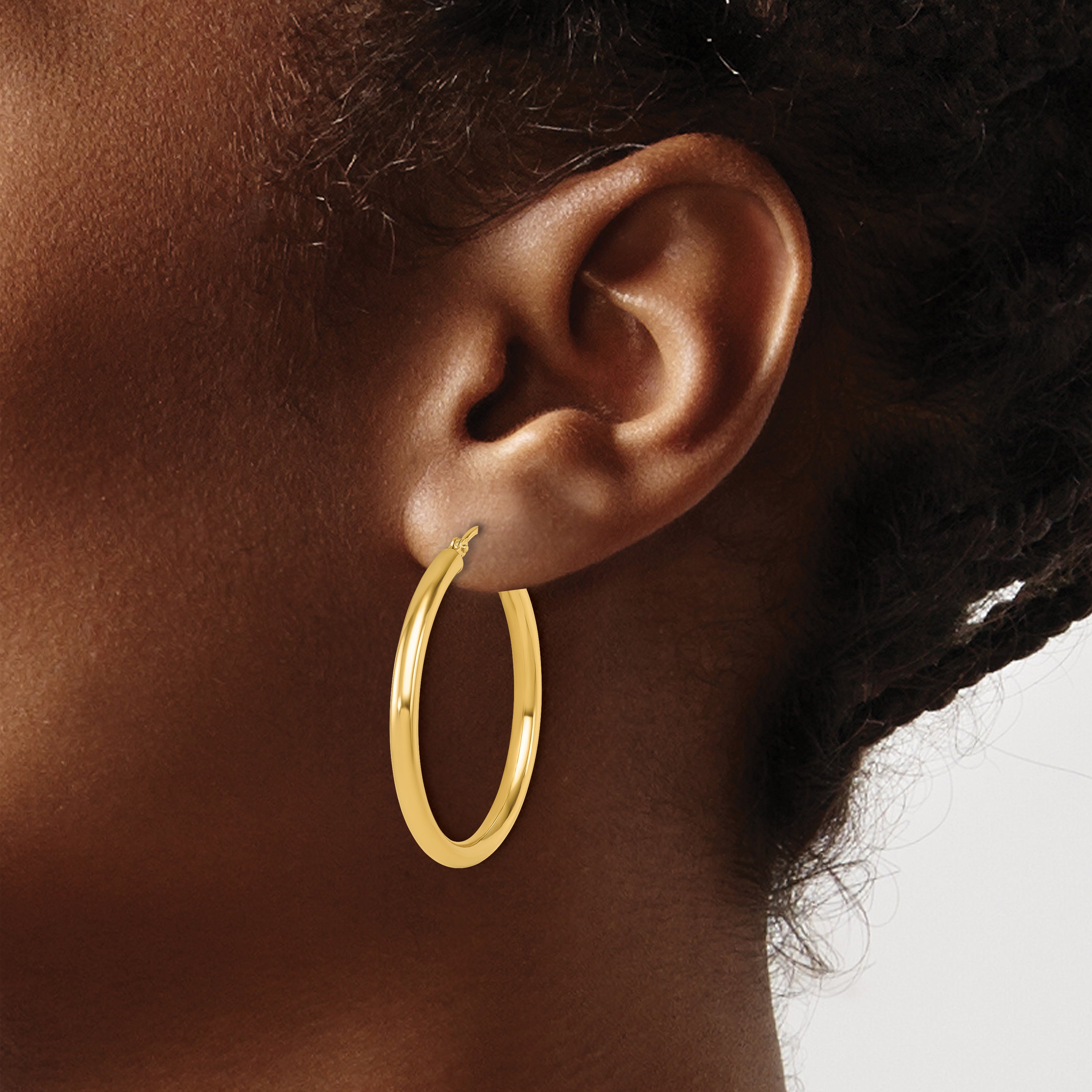 14K Polished Hoop Earrings