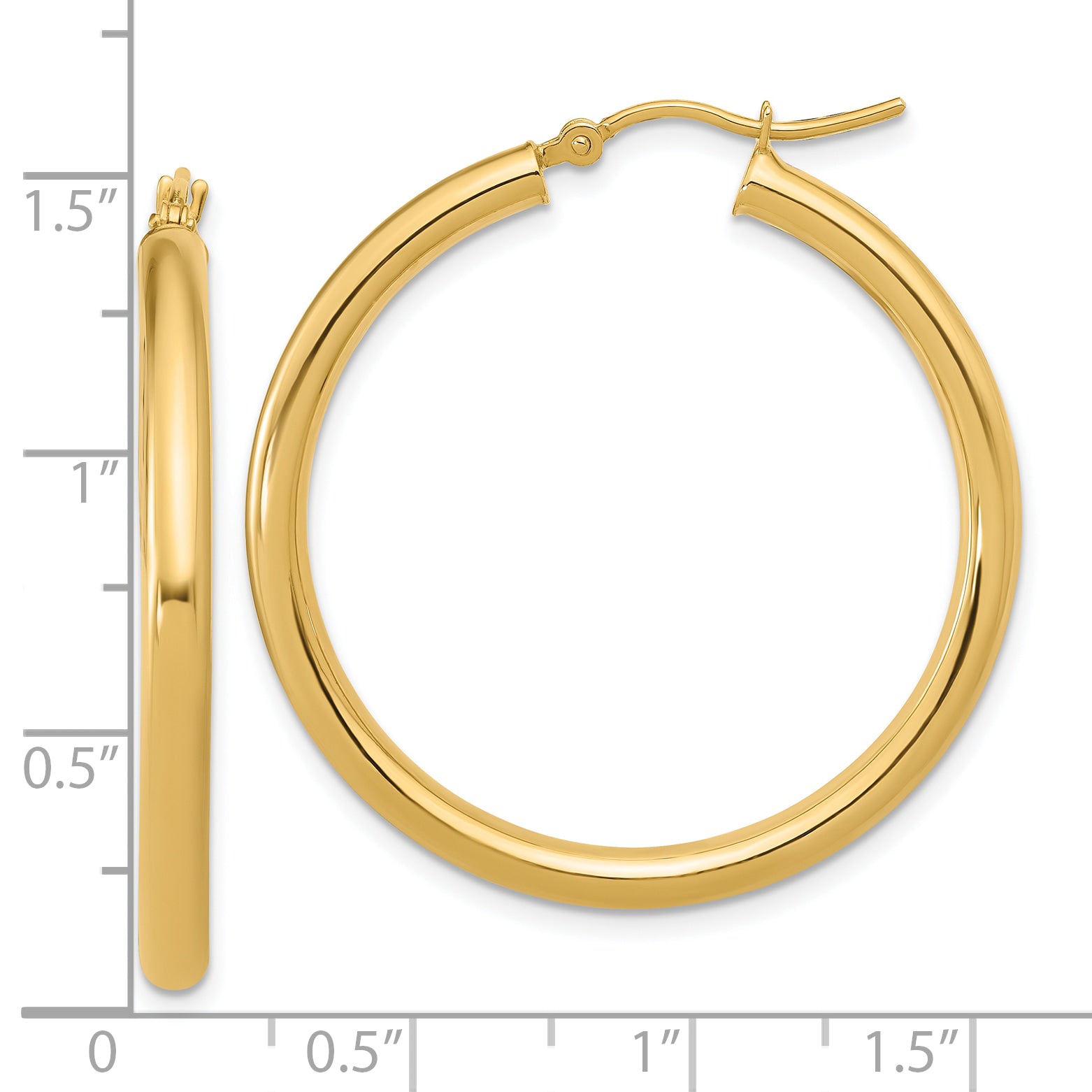 14K Polished Hoop Earrings