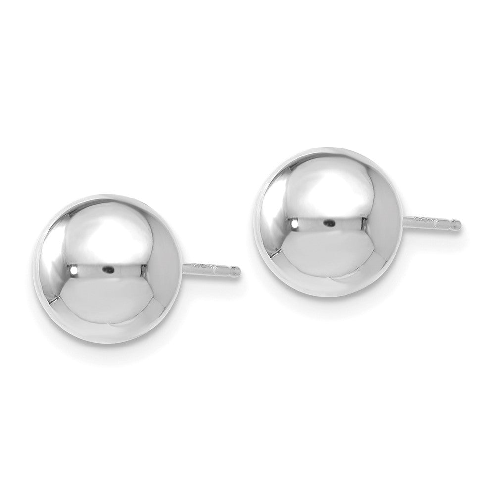 14K White Gold Polished 8Mm Ball Post Earrings