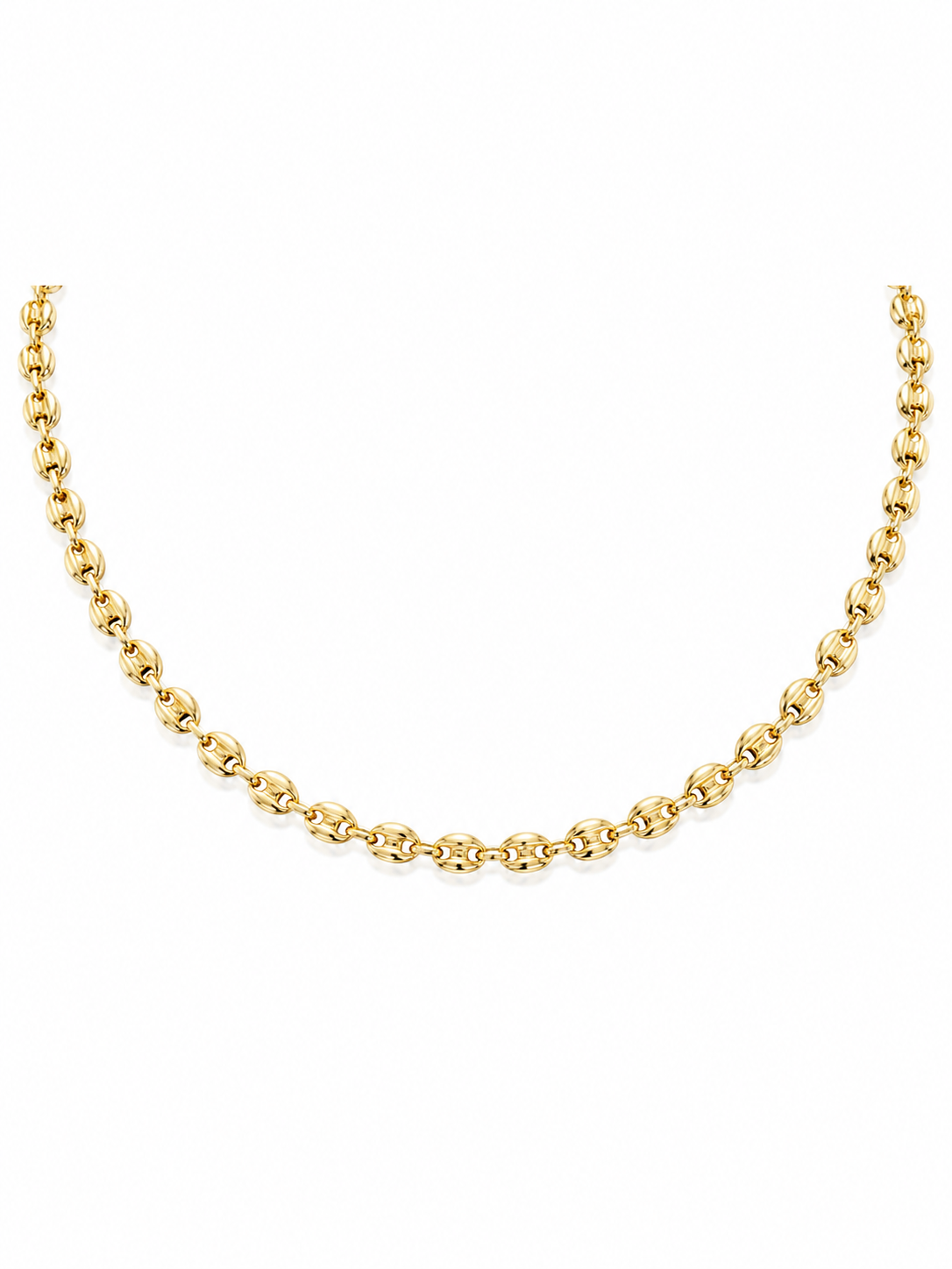 14KT Hollow Yellow Gold 5 MM Puff Gucci Link Chain