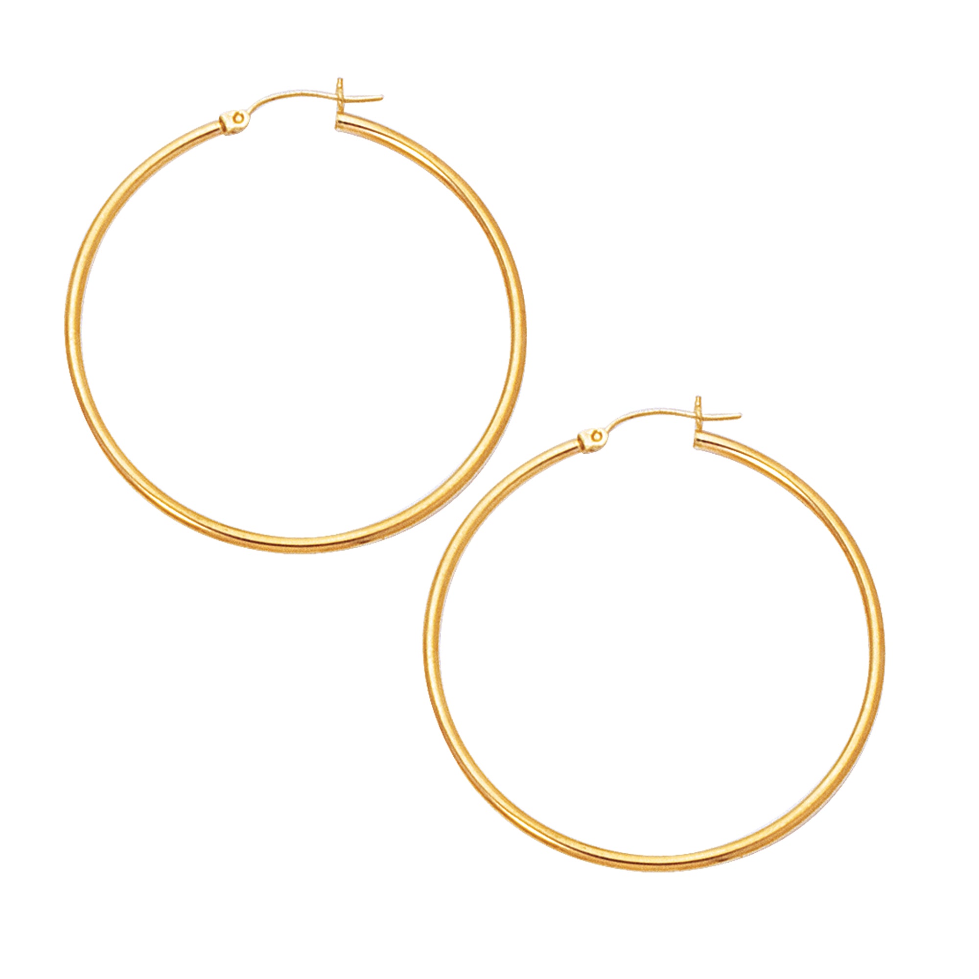 10K Yellow Gold 2x45mm Hoop Earring