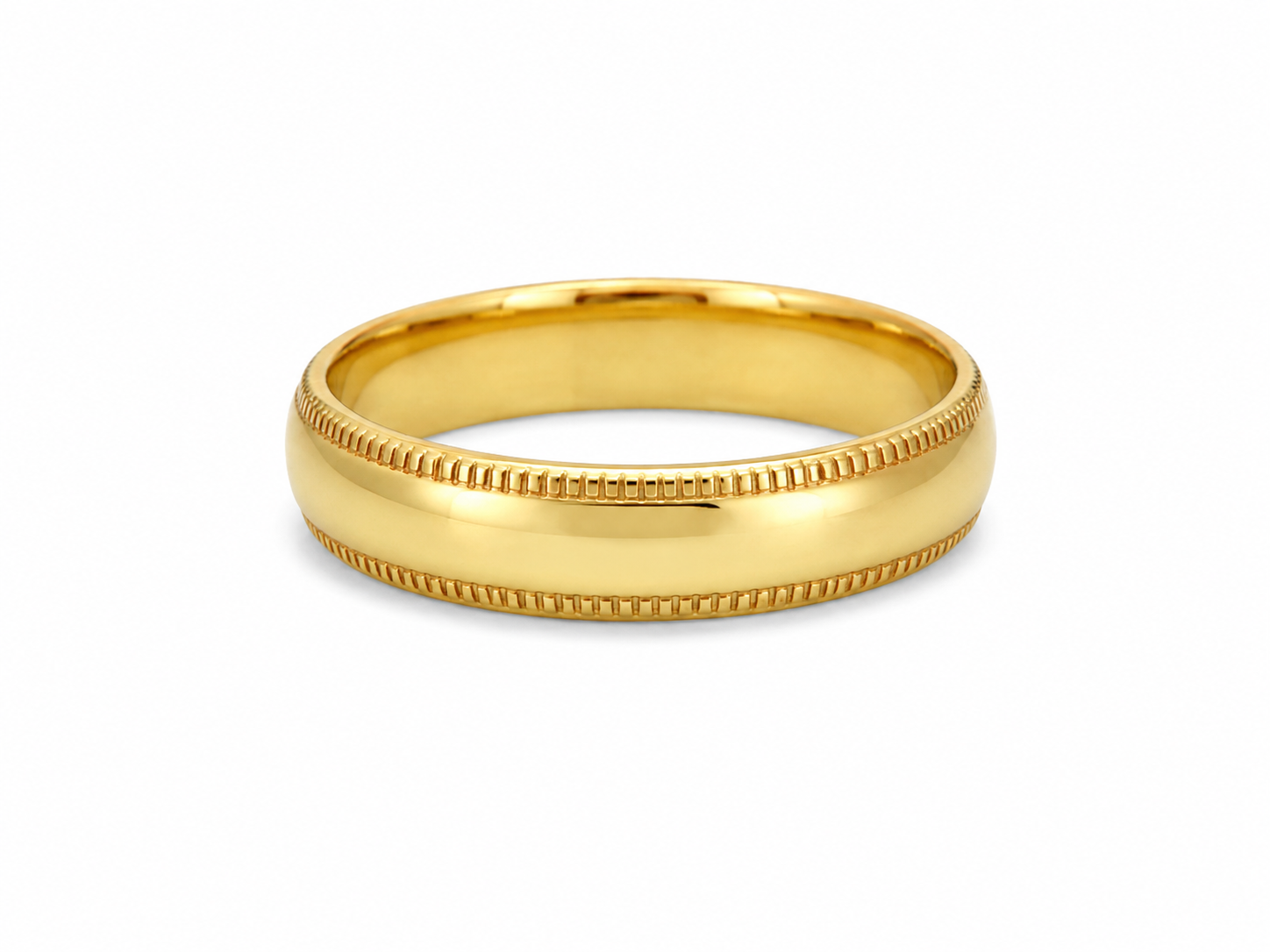 14KT Yellow Gold 5 MM Milgrain Wedding Band