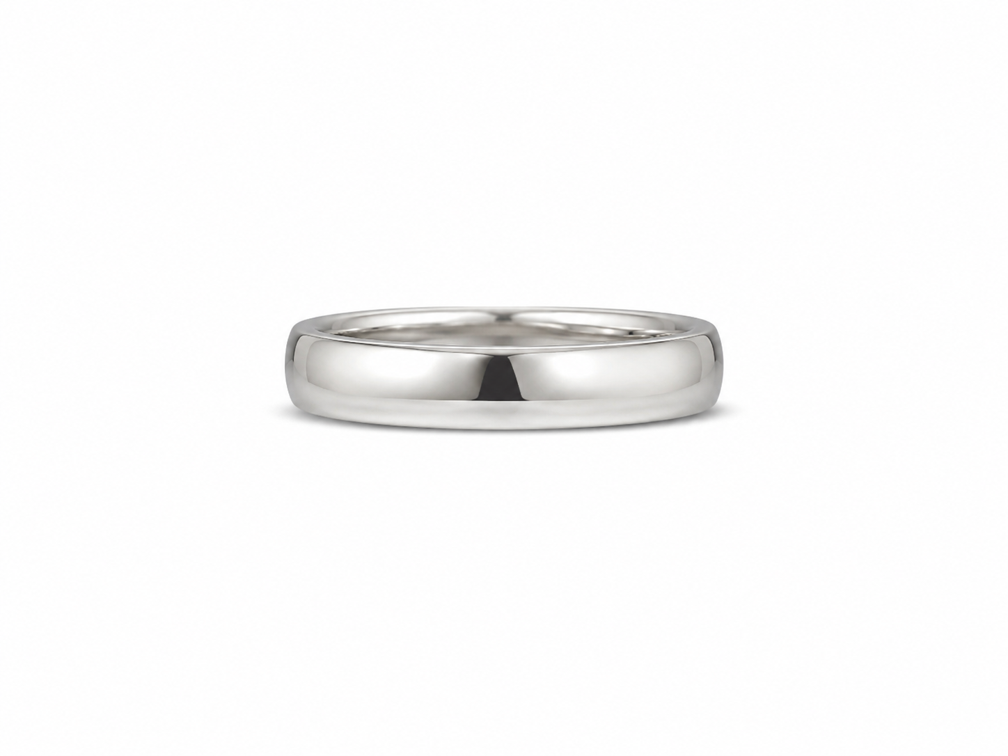14KT White Gold 4 MM Plain Wedding Band