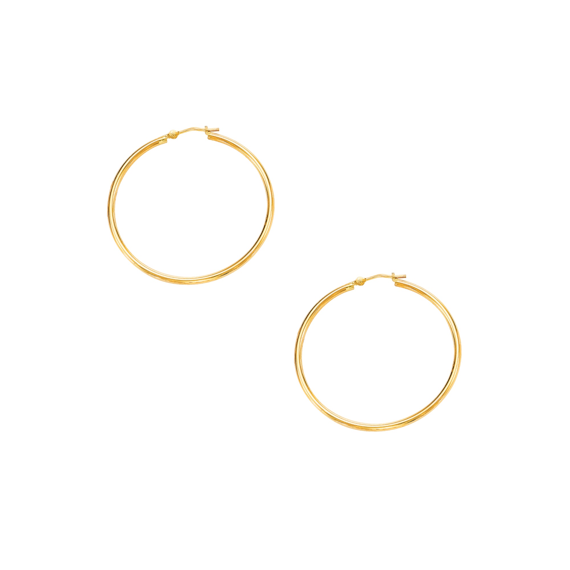 10K Yellow Gold 2x40mm Hoop Earring