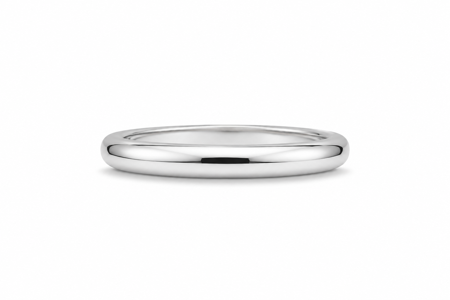14KT White Gold 3 MM Plain Wedding Band
