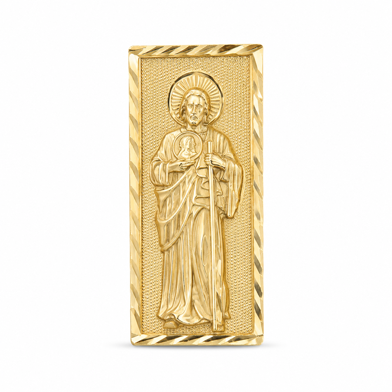 14KT Yellow Gold Saint Jude Two-Finger Ring [A8B5]