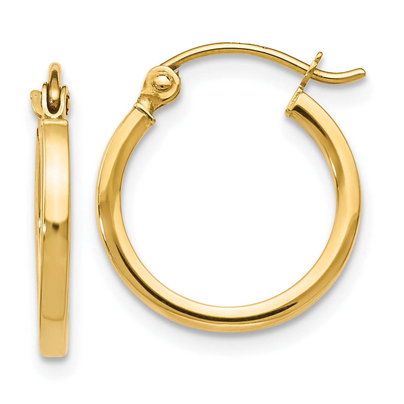 14K Polished Hoop Earrings
