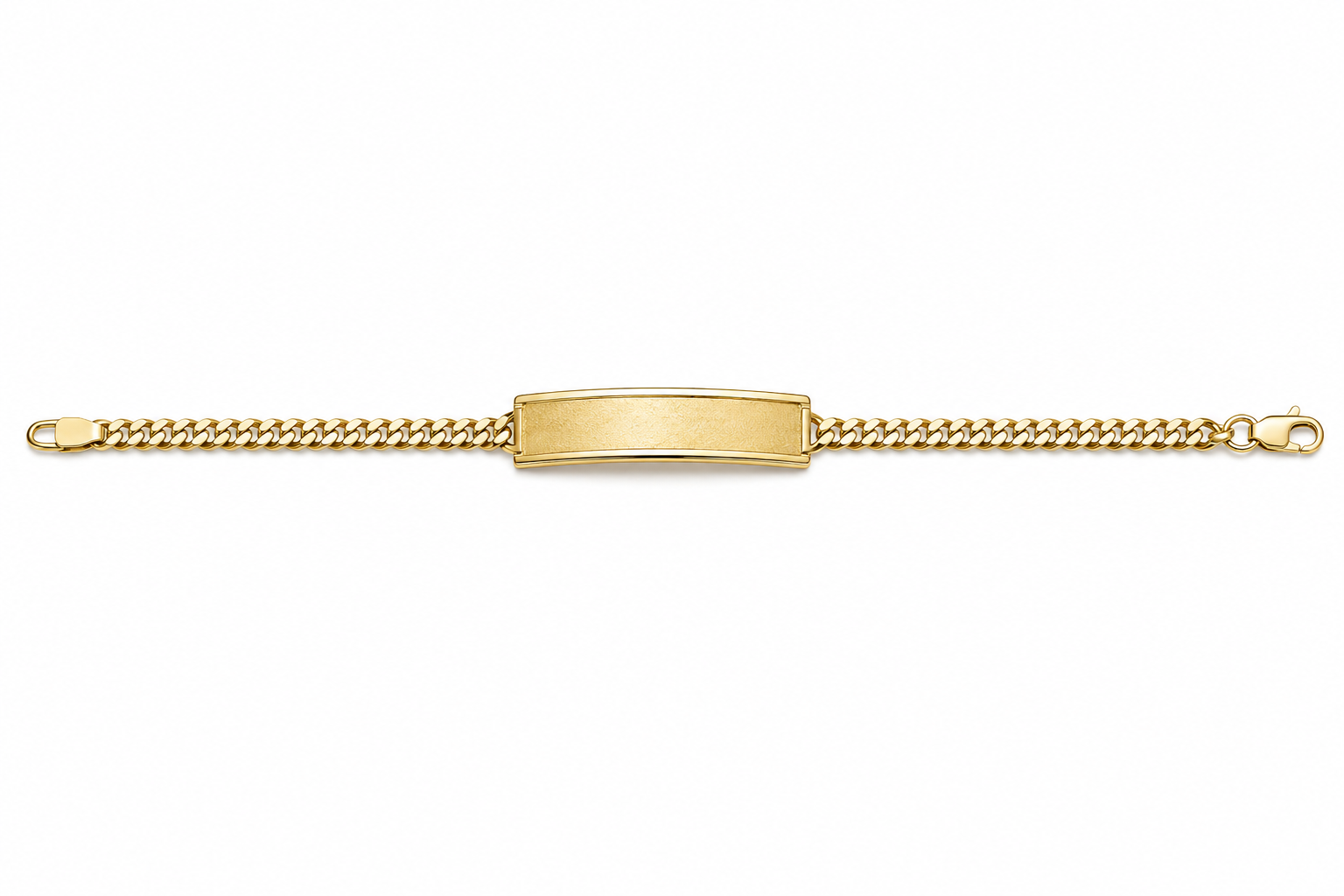 14KT Solid Yellow Gold 3 MM Miami Cuban Brushed Finished Baby ID Bracelet