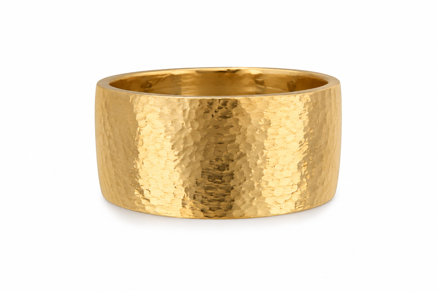 14KT Yellow Gold Wide Textured Band [A4B1]