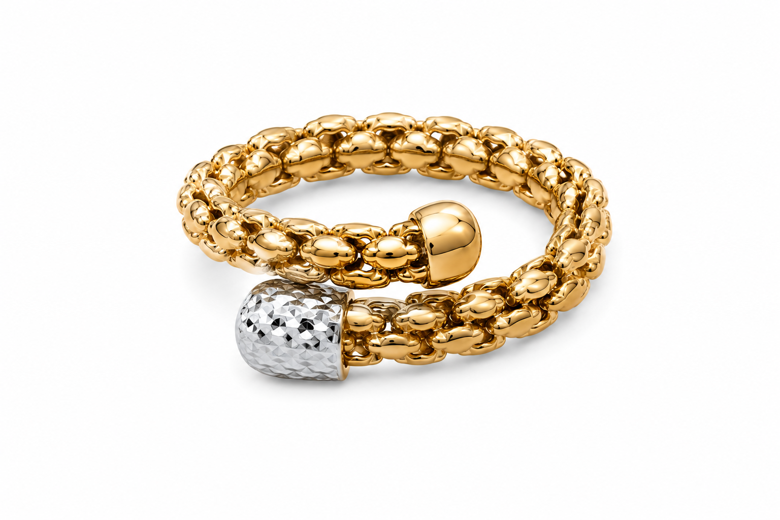 14KT Two-Tone Gold Motif Wrap Ring [A6B4]