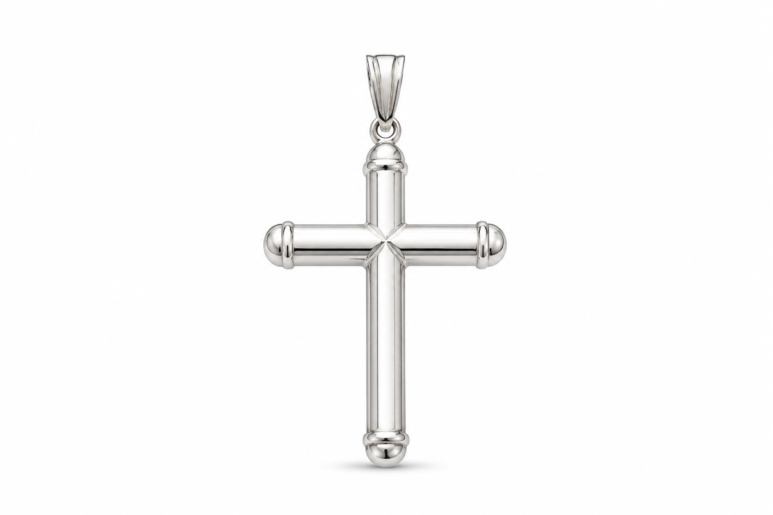 14KT White Gold Cross Pendant [A2B8]