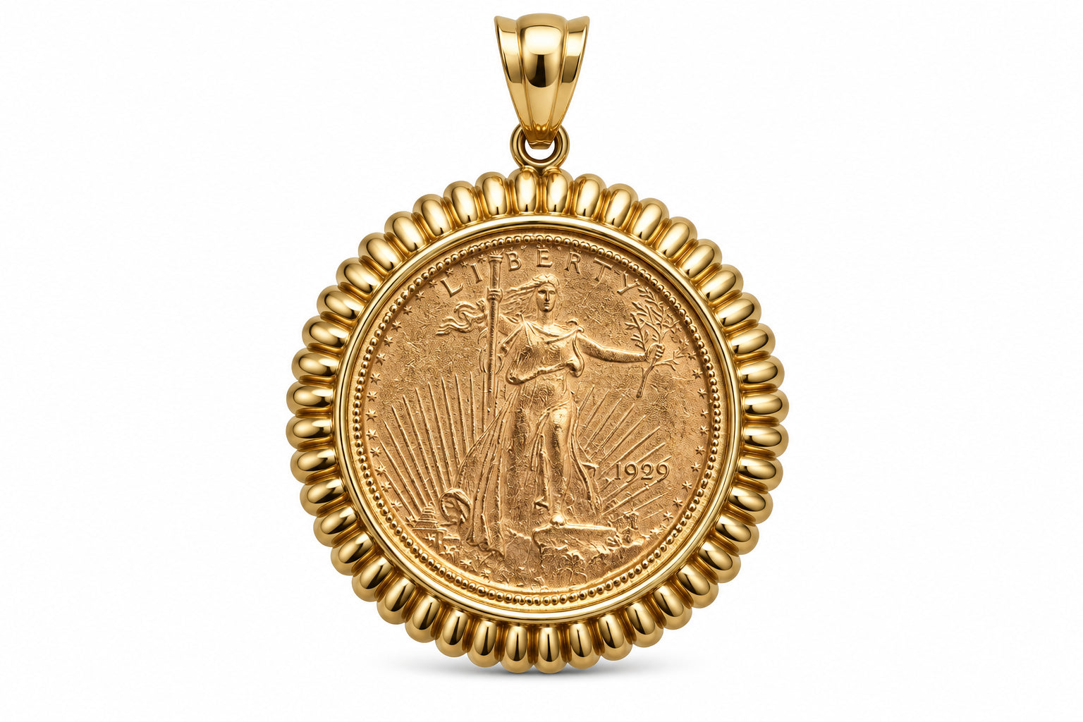 10KT Yellow Gold ST. Gaudens Pendant [A3B5]