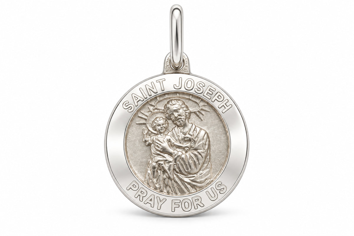 14KT White Gold St. Joseph Pendant [A2B0]