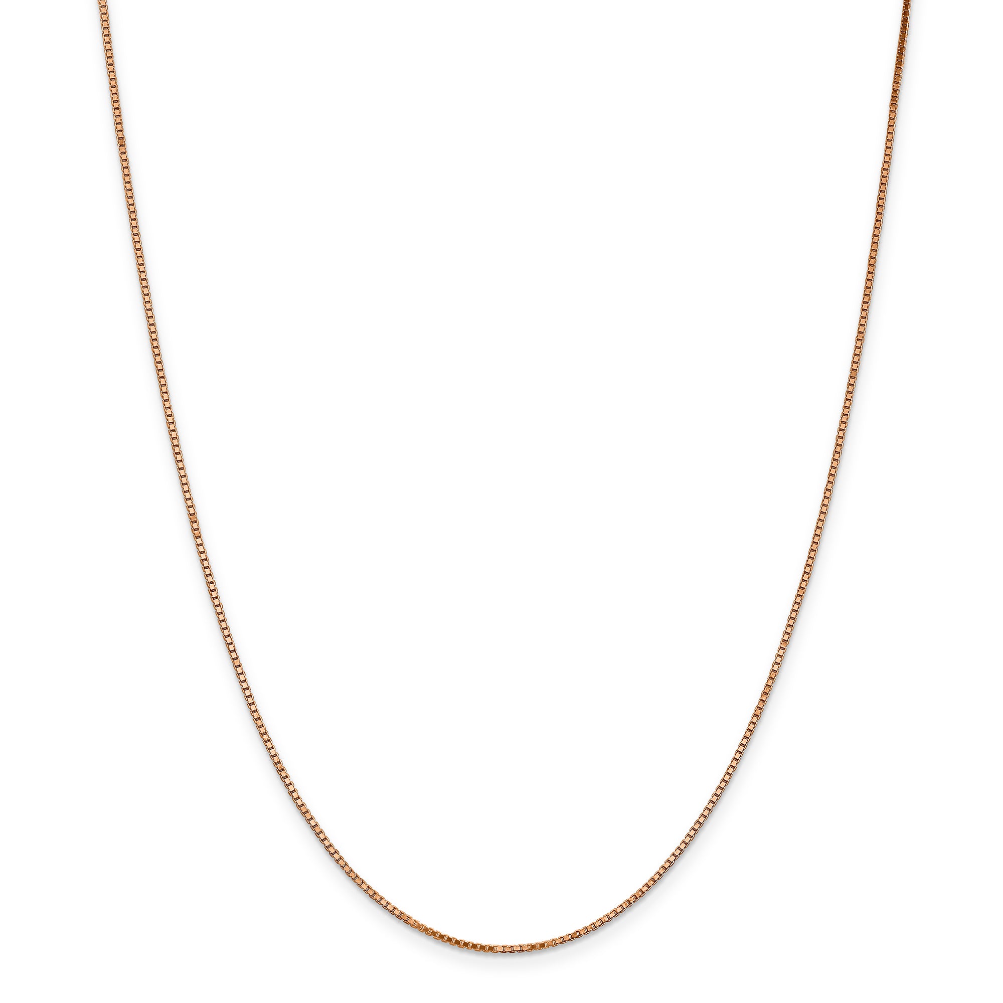 14K Rose Gold 18 Inch 1.10Mm Box Link With Lobster Clasp Chain