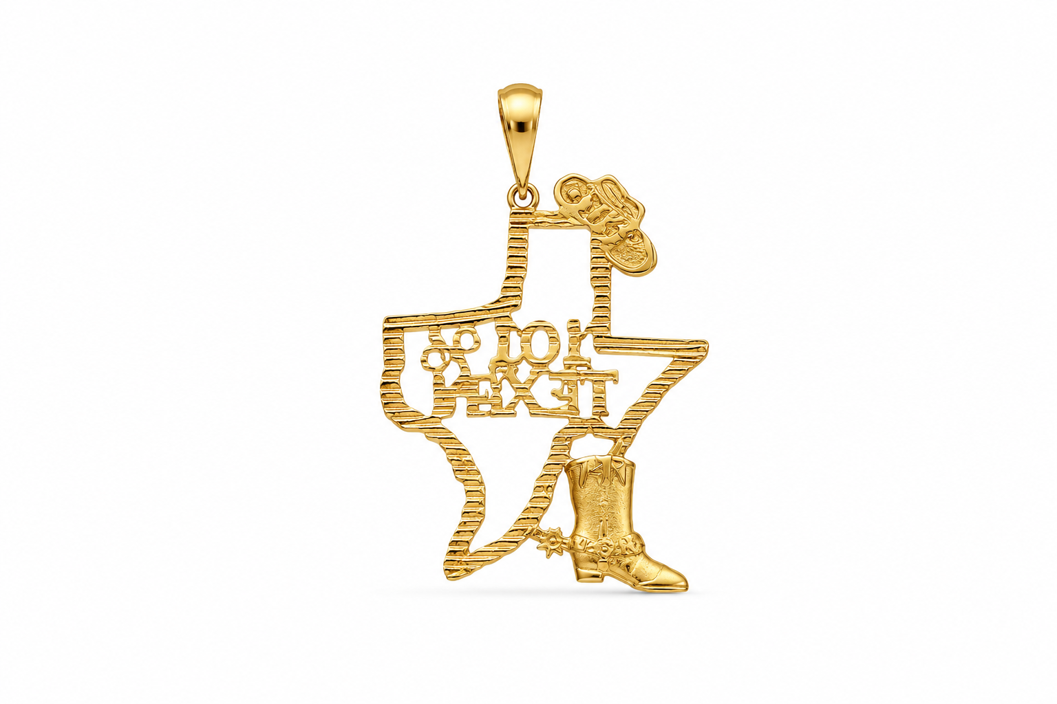 14KT Yellow Gold 101% Texan Pendant [A1B6]