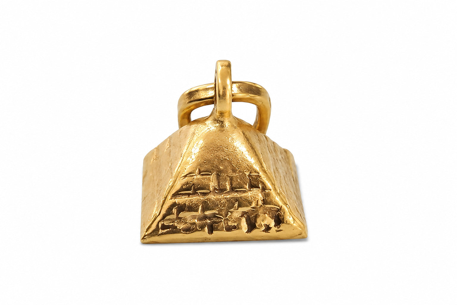 10KT Yellow Gold Pyramid Pendant [A0B8]
