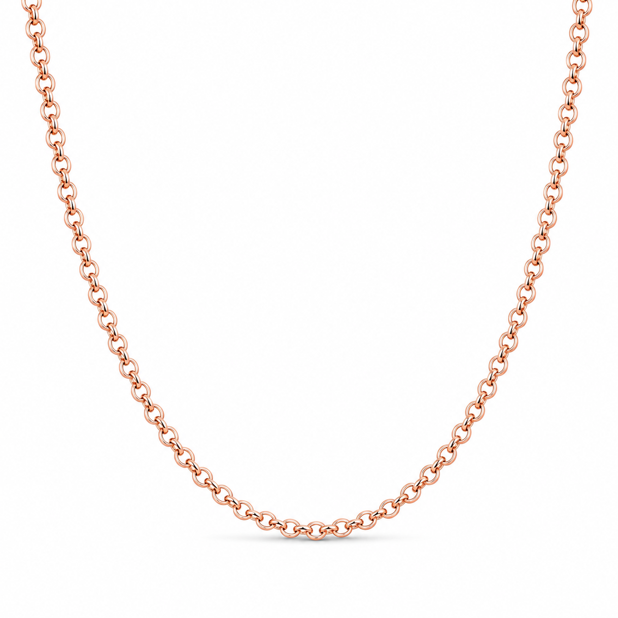 14KT Solid Rose Gold 1.5 MM Cable Link Chain