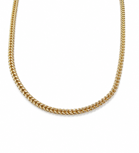 10KT Semi-Solid Two-Tone Gold 3 MM Diamond Cut Franco Link Chain