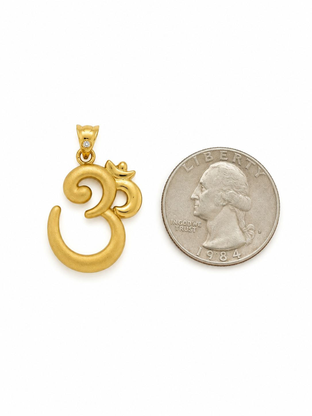 22KT Om Hinduism Yellow Gold Pendant [A2B3]