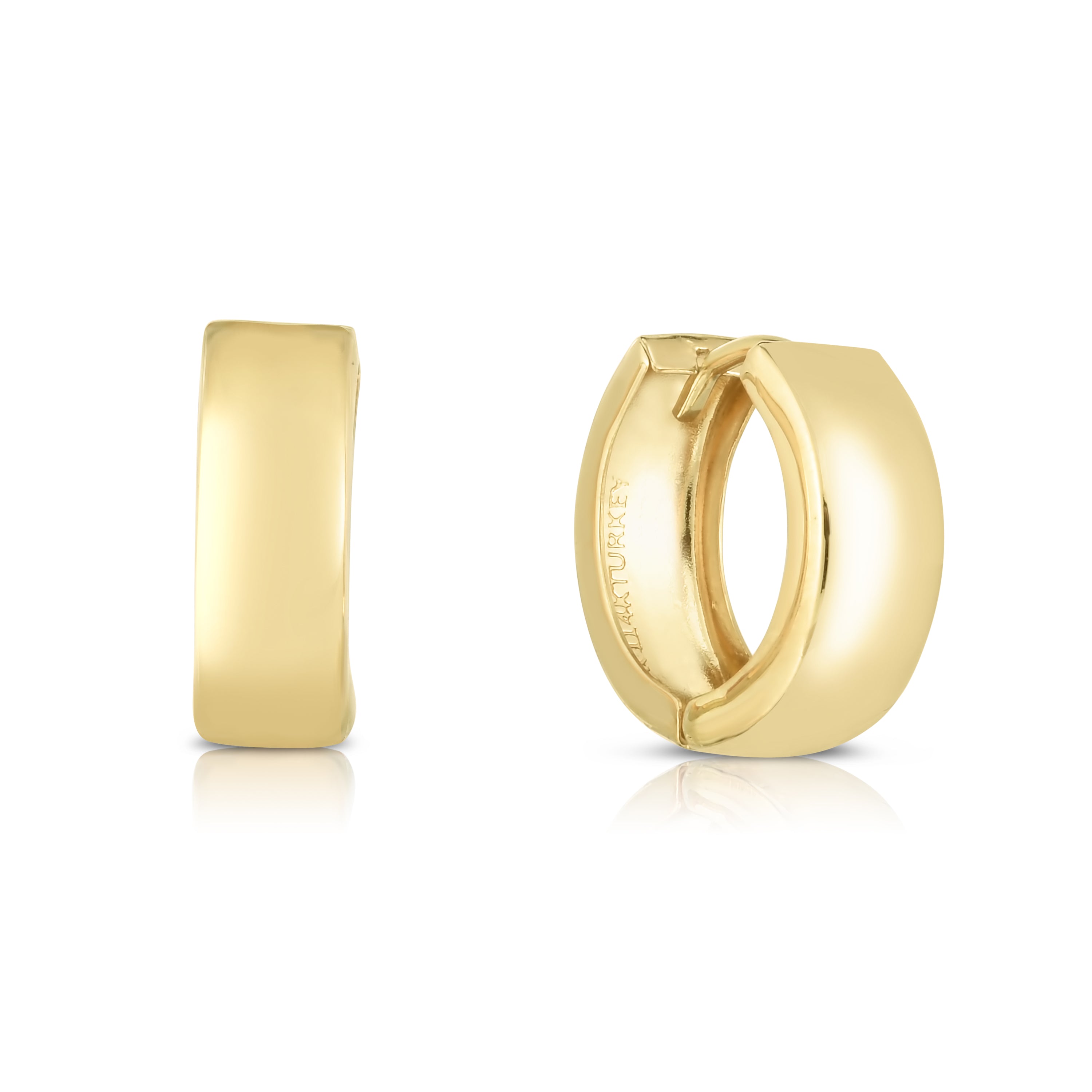 10K Yellow Gold Polished Huggie Earring