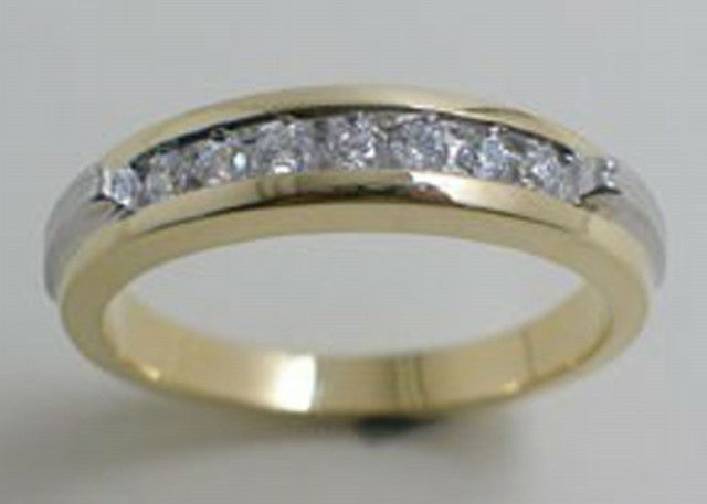 10K Yellow Gold Mens Band With 0.23-0.25 Ct Round Diamonds
